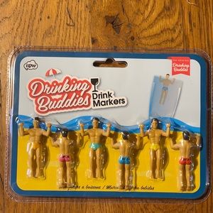 FREE w/ANY $50 PURCHASE Drinking Buddies Reuseable Glass Drink Markers SpeedoMen